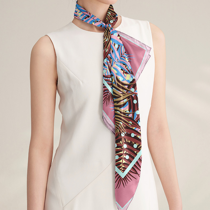 Silk Scarf Silk Scarf 100% Mulberry Silk 64cm Floral Style Chinese Square Scarf_voghion.com