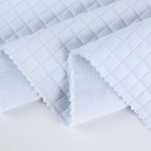 Diamond grid knit polyester-nylon air-layer interwoven cotton Jacquard fabric for children's memory pillows and home textile clothing materials