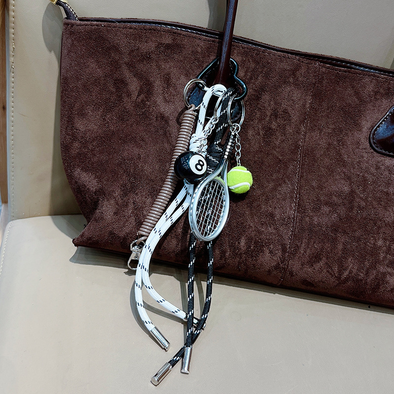 59g Weight Bag Pendant, Keychain Classification 1 Piece Quantity Holiday, Daily Occasion Polyester Material Billiards, Cherry Pattern Unisex Gender Cute Style 1 Piece Cute Billiards Cherry Polyester Unisex Bag Pendant Keychain 无