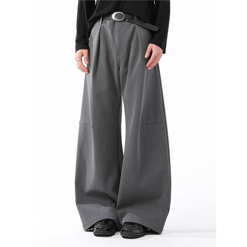 Men's autumn solid design trousers, Spring/Fall 2025 model, loose straight fit