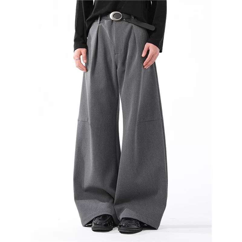Men's autumn solid design trousers, Spring/Fall 2025 model, loose straight fit
