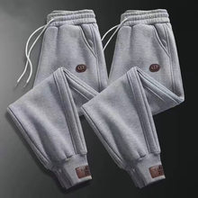 运动裤男冬季宽松束脚小个子深色休闲哈伦长裤2024年新款加绒卫裤