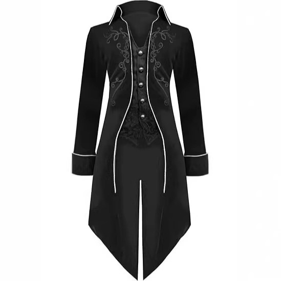 Medieval Steampunk Tailcoat Men's Halloween Costume, Renaissance Pirate Role Play Medieval Steampunk Tailcoat Men's Halloween Costume, Renaissance Pirate Role Play