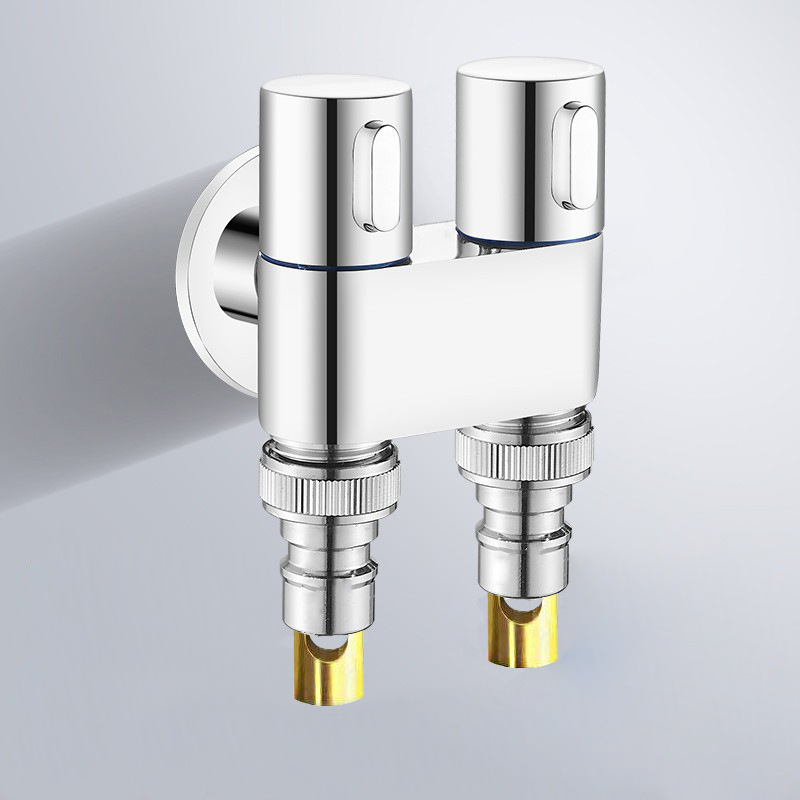 Ultra Short Mini Copper Triangle valve household washing machine faucet 4 points automatic water stop buckle space saving