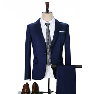 Year-Round Supply of Cross-Border Foreign Trade Men's Clothing, Four-Season Business Casual Suits, Korean Style Slim Dress Banquet Suits