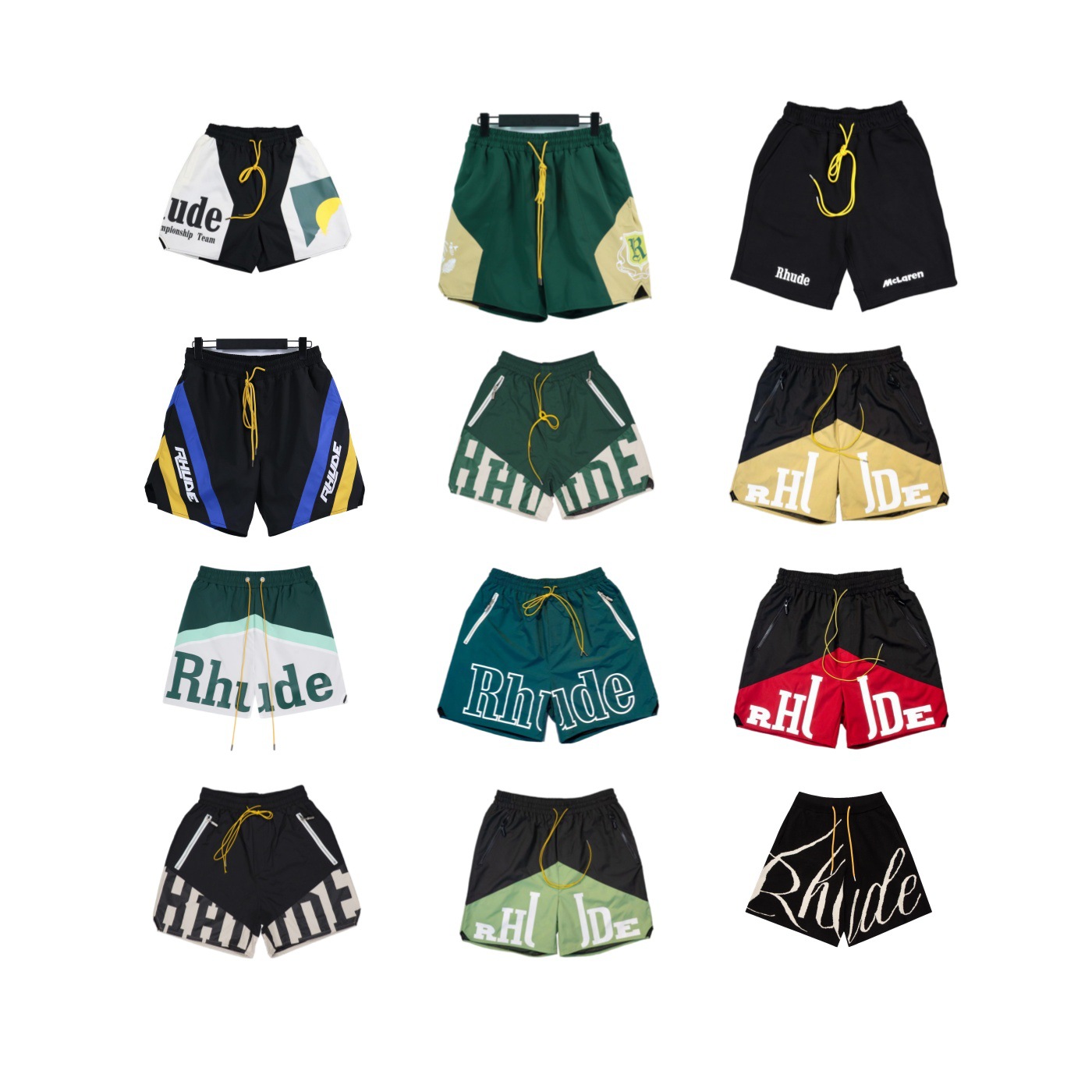 European and American Trendy Brand Reflective Casual Loose Shorts Men's Ins Summer Five-Quarter Pants High Street Trendy Brand Pants