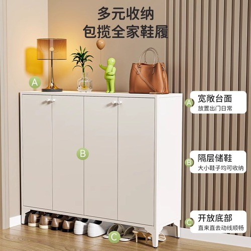 Home steel shoe cabinet entryway shoe rack modern minimalist large capacity storage cabinet indoor and outdoor with door storage cabinet