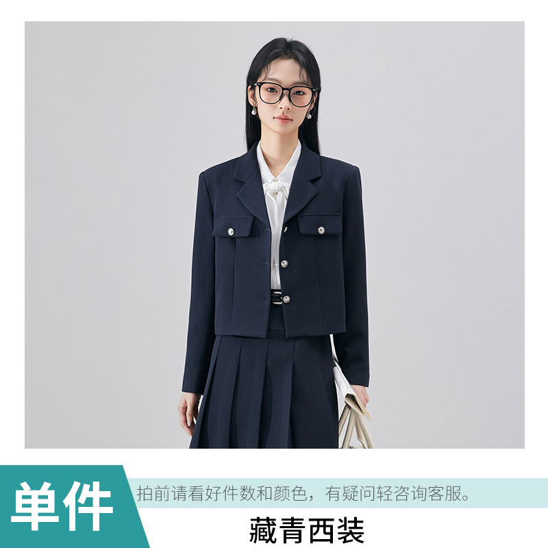 短款西装外套女小个子春秋大学生面试正装职业装通勤气质西服套装|undefined