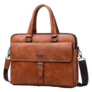 Business handbag men's New 2023 Summer Jeep shoulder crossbody bag live popular large capacity computer bag