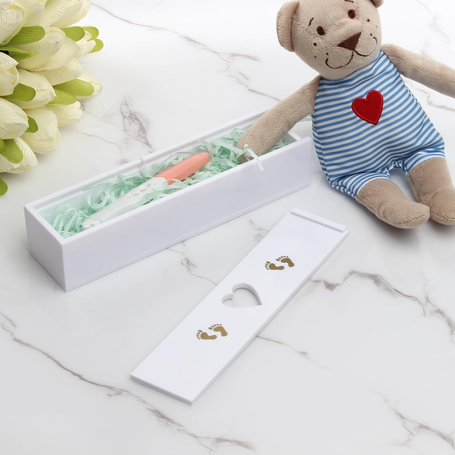 Recuerdos de embarazo de madera creativa, varilla de prueba de embarazo, caja de colección de regalos, recuerdo del recién nacido