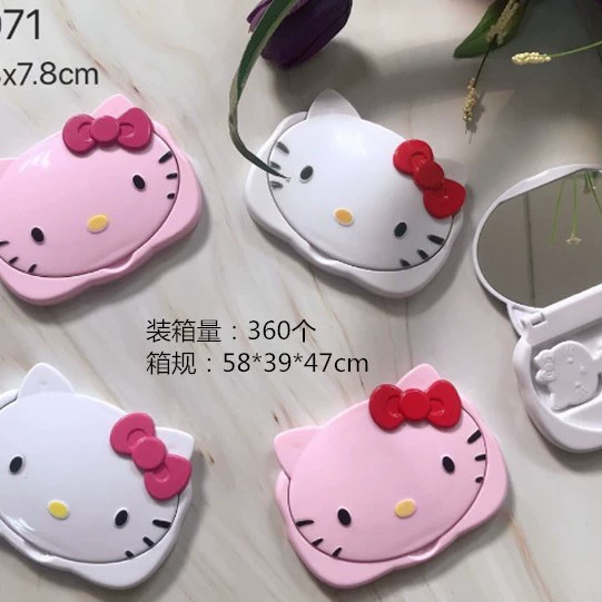 "Foldable Cartoon Handheld Mirror, Kitten Print Compact Mirror with Comb, 13.5×12.5 cm" -> "Складное карманное зеркальце с мультяшным принтом котёнка и расческой, компактное зеркало 13,5×12,5 см"