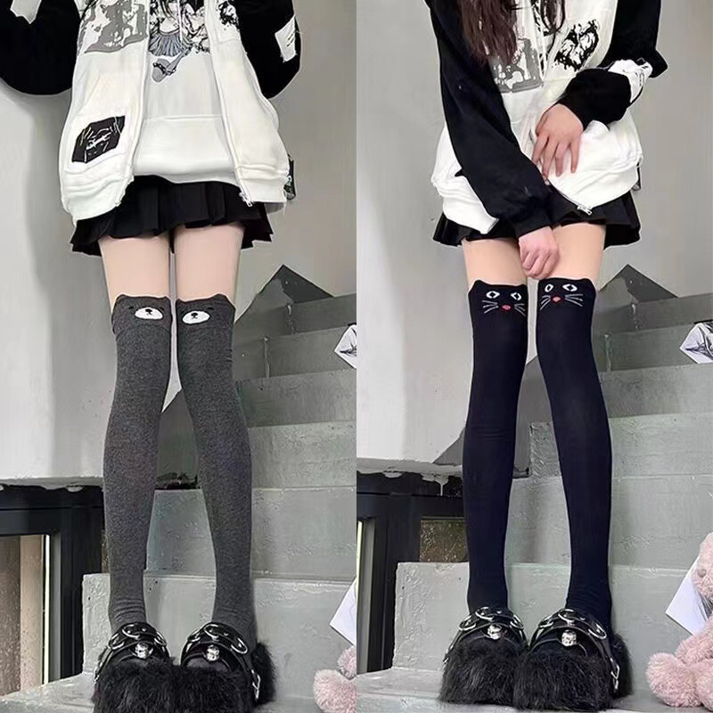 Japanese Cute Bear Stockings Children's Spring and Autumn Soft Cute Cartoon Cat Over-the-Knee High Stockings All-Match Slimming Japanese Cute Bear Stockings Children's Spring and Autumn Soft Cute Cartoon Cat Over-the-Knee High Stockings All-Match Slimming