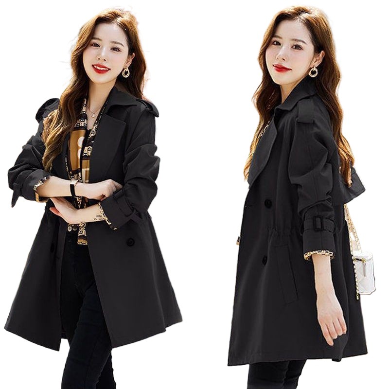 ng2510292 Damen-Trenchcoat, mittellang, Frühjahr/Herbst 2026, neuer britischer Stil, vielseitig, figurformend, tailliert, auch in großen Größen erhältlich_voghion.com