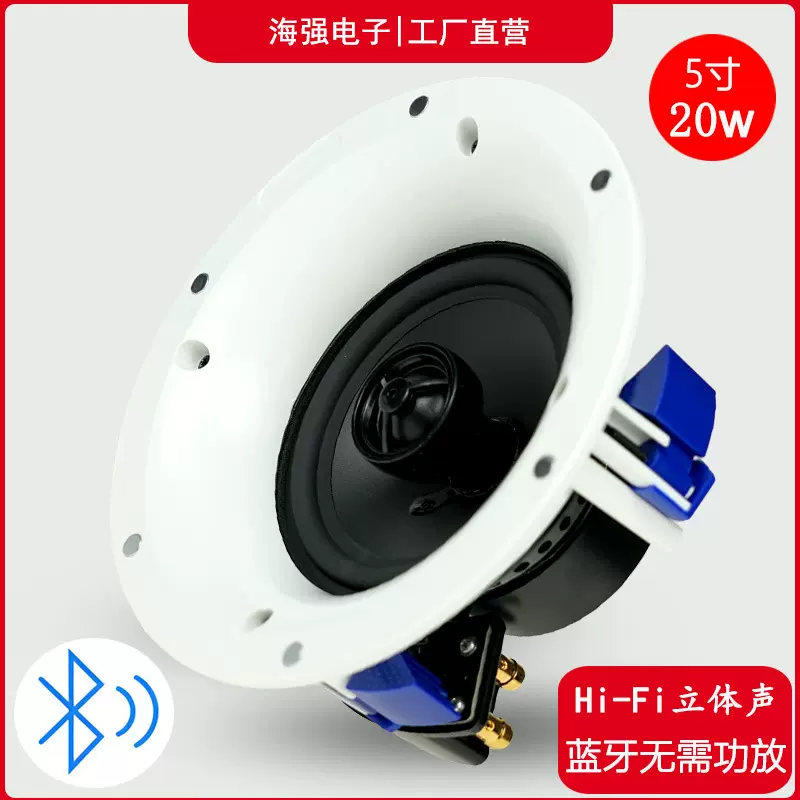工厂批发蓝牙同轴音响5寸吸顶音箱天花喇叭吊顶带功放