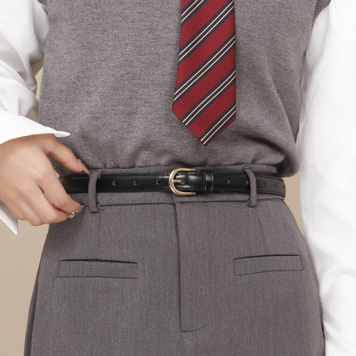 New pin buckle belt for women, high-end decorative belt for girls, simple casual Korean version, versatile thin belt
