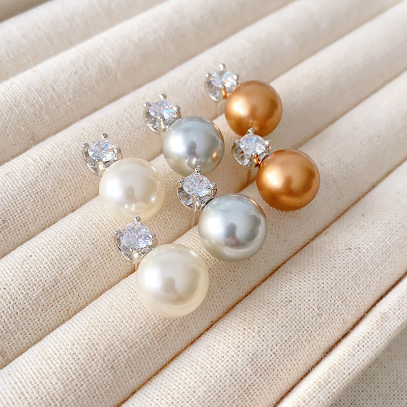 戴妃同款施家珍珠耳釘女輕奢小眾高級感耳飾耳環淘寶熱銷耳釘