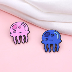 New cartoon marine life alloy brooch cute colorful jellyfish undersea animal badge shirt backpack accessories