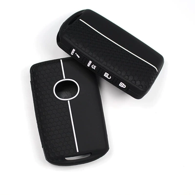Hot-Selling Silicone Key: Static Rod/Key Bag - black-white-line-according