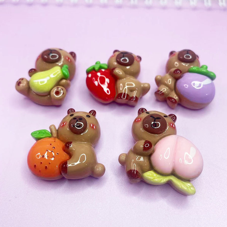 Nuevo cuero de tarjeta de dibujos animados, accesorios de resina de bricolaje de frutas, pegamento de crema, parche de carcasa para teléfono móvil, hebilla de zapatos, accesorios para el cabello, parche para refrigerador