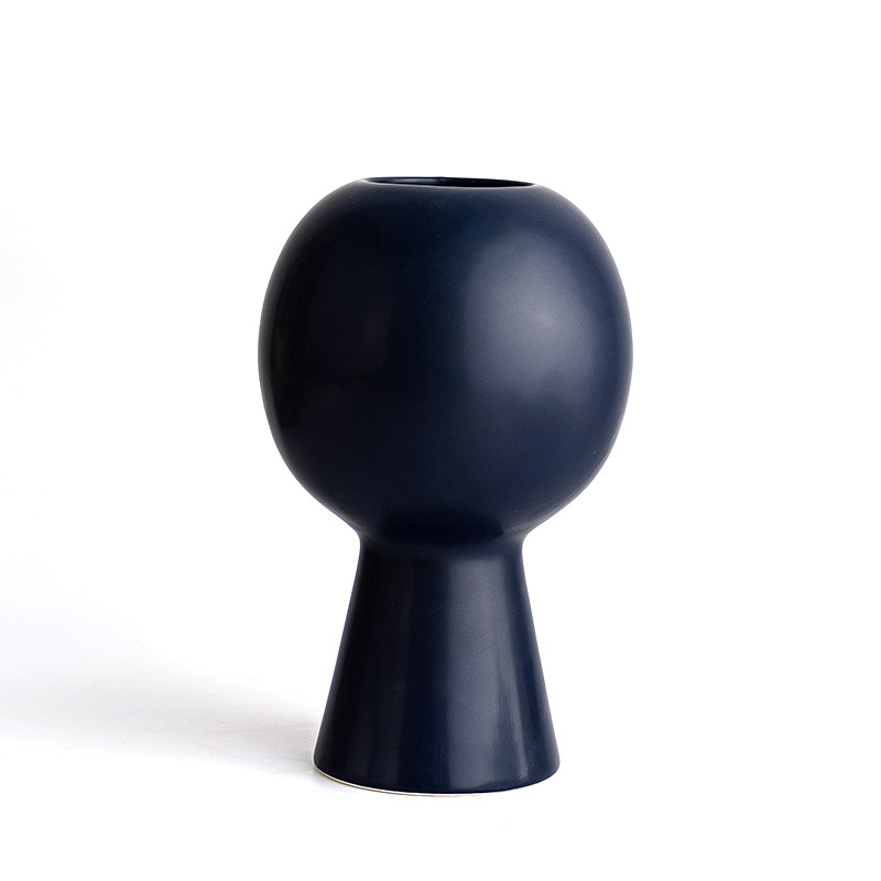 Jarrón de cerámica de estilo hogareño de venta caliente de porcelana de Amazon, jarrón blanco y negro, arreglo floral para la sala de estar, decoración del hogar