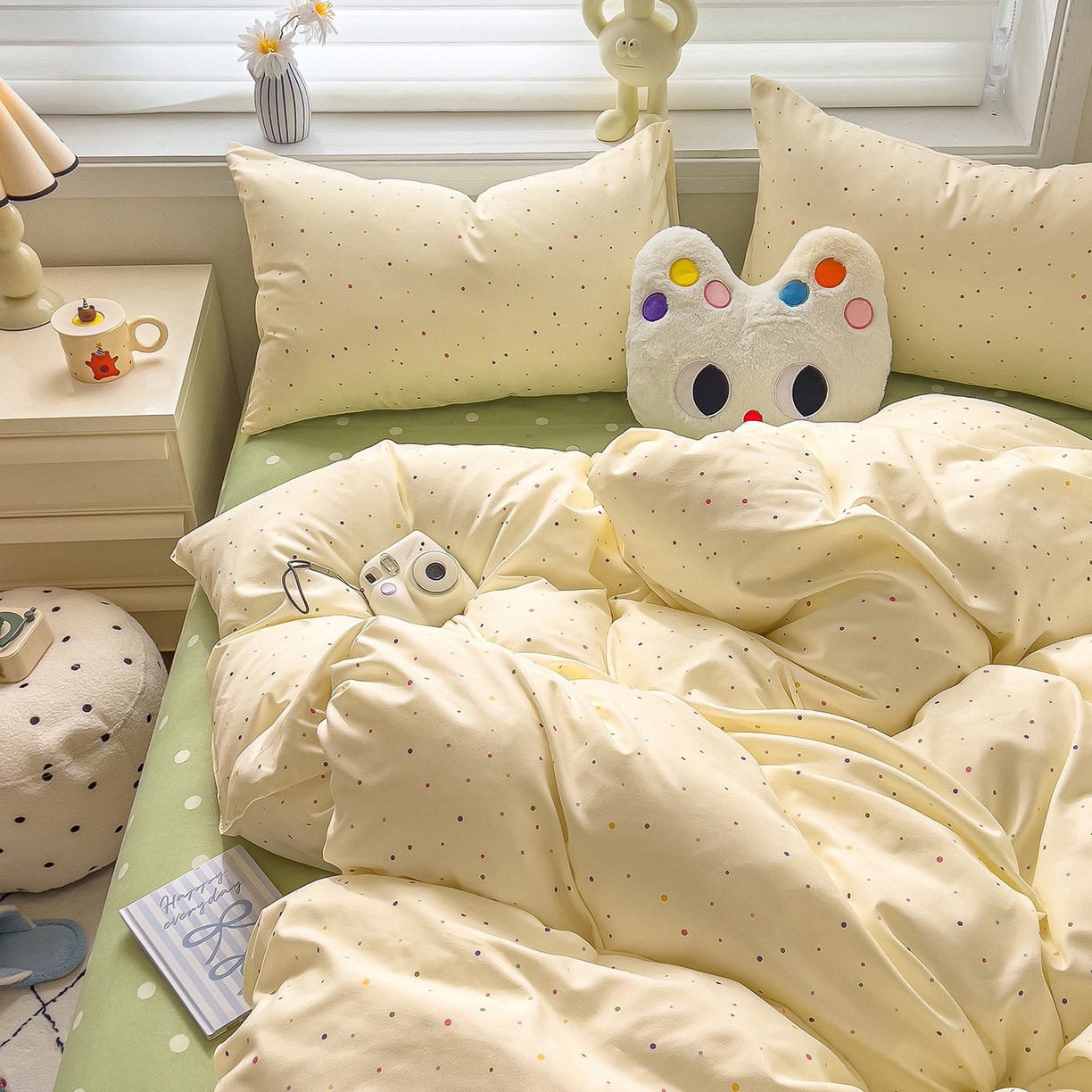 ins dormir desnudo cuatro piezas de sábanas de algodón imitación cubierta madre y bebé clase A dormitorio tres piezas de ropa de cama regalo
