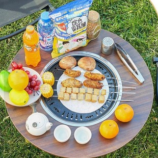 Table and Chair Camping Outdoor Barbecue Table Home Smokeless Portable Cooking Tea Table Factory Wholesale Folding Barbecue