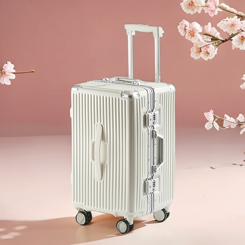 37-Open Aluminum Frame 20inch Carry-On Luggage 24inch Must-Have for Students, Same Style Minimalist Lightweight Suitcase