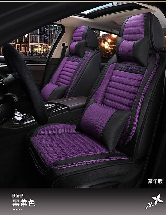 Car Seat Cushion, Universal for All Seasons, Fully Enclosed Seat Cover, Linen Breathable Fabric Seat Cushion, Universal Seat Cushion Cover for Five Seats in the Car