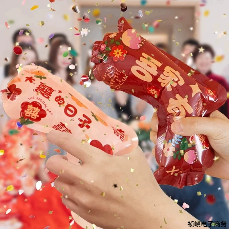 Надувной свадебный пистолет-фейерверк, креативный свадебный ручной пистолет с лентами, трубка для распыления, свадебные принадлежности для помолвки