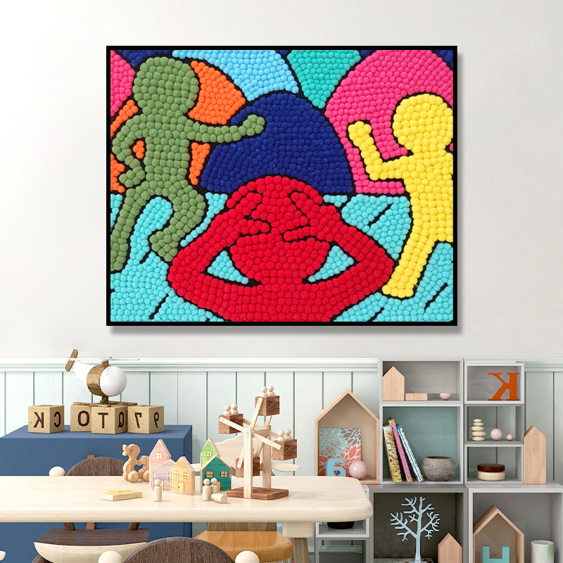 毛玉絵DIY子供向け漫画教育用ぬいぐるみボール絵画材料パッククリエイティブギフト屋台供給クリエイティブ手芸|undefined