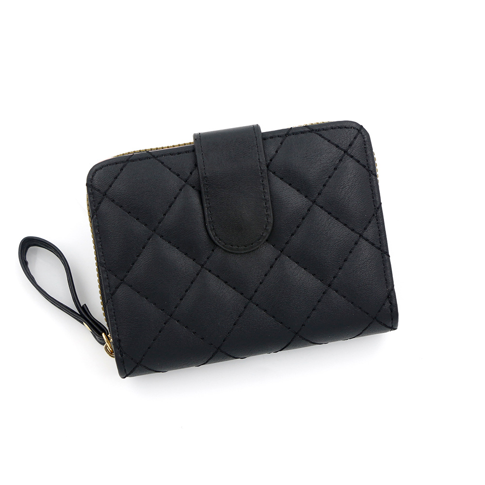 Coreano simple Lingerie billetera corta tarjeta de órgano hebilla bolso de cambio bolso de cremallera bolsa de mano