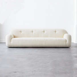 北欧轻奢布艺沙发大小户型网红isn设计师样板房羊羔毛双三人沙发