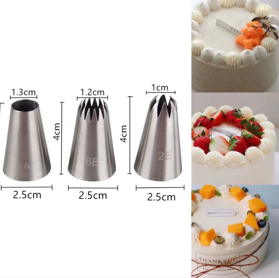 Cake Decorating Piping Nozzles Set, 304 Stainless Steel, Medium Rose Tips (Multiple Patterns)