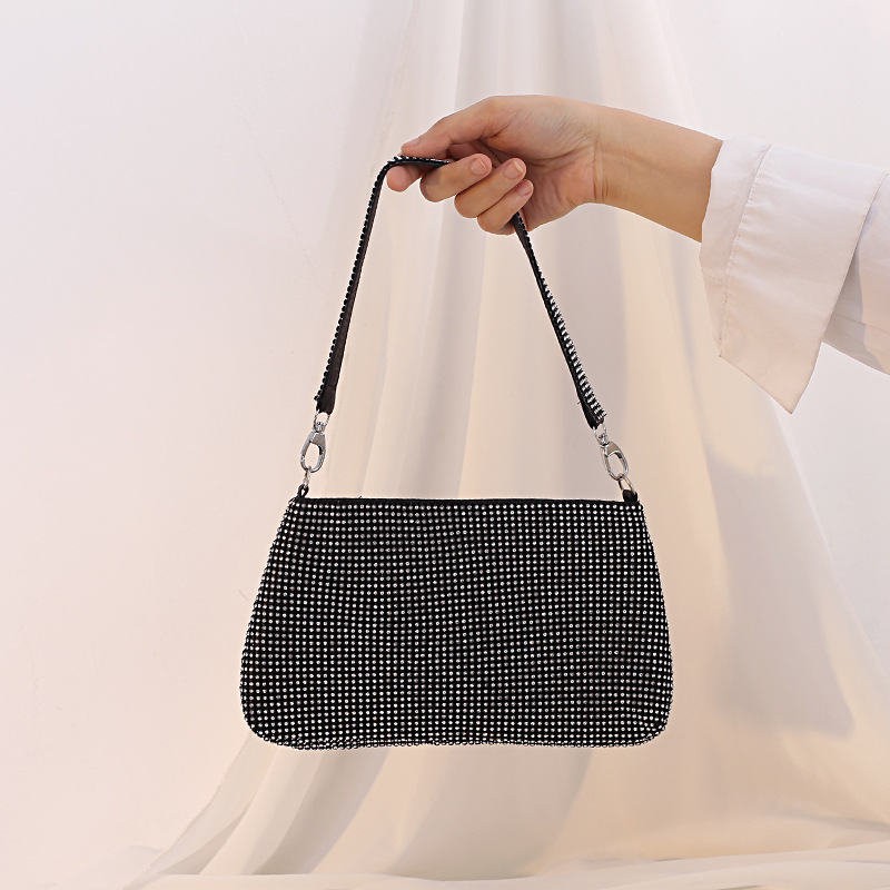 跨境新款晚宴包宴會手工水鑽女士手提包腋下包單肩斜挎包包女