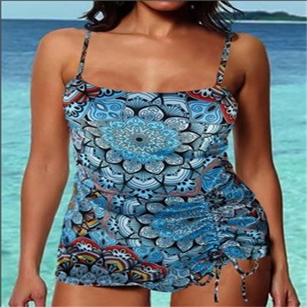new ladies split swimsuit tankini set printing swimsuitpicture1