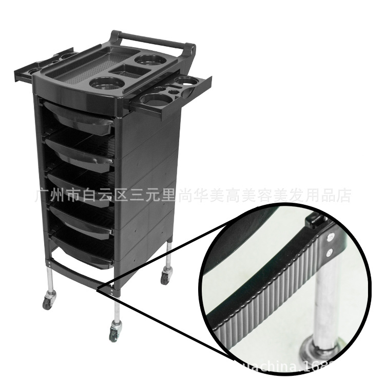 新款烫染发型师理发店加固专用手推杠车复古美发车小推车发廊工具