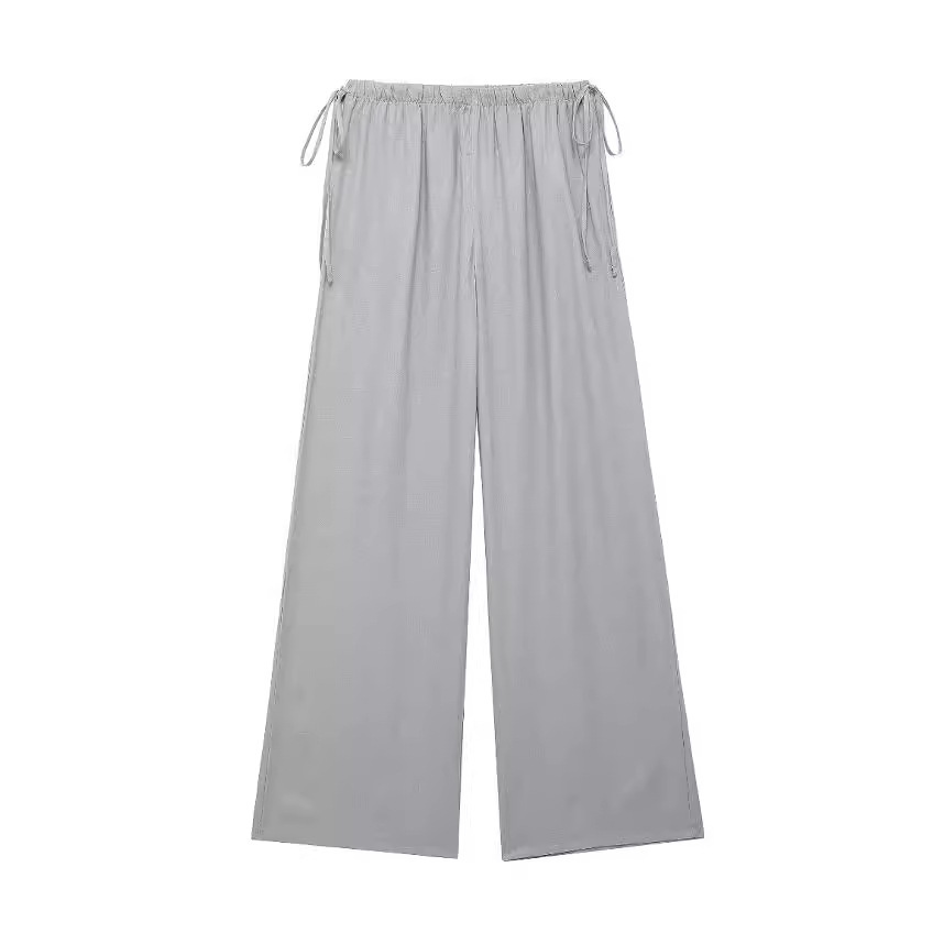 2024 Summer New Collection Women's Linen Blended Wide Leg Pants_voghion.com