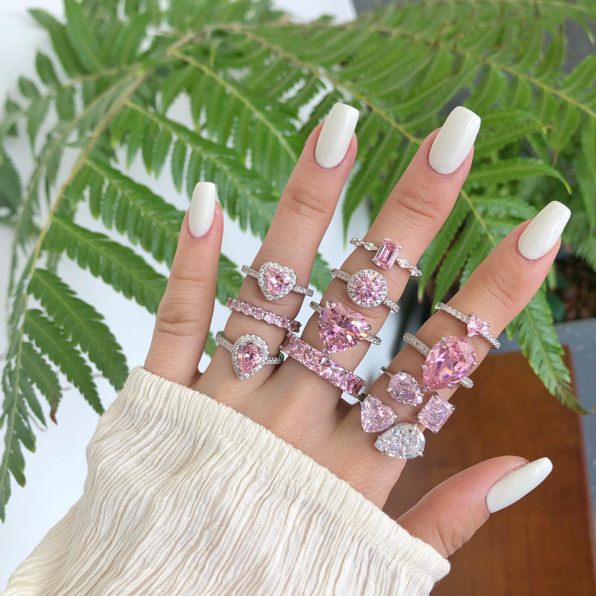 7g Weight Zircon Inlay Material Rings Classification 6, 8, 9 Ring Size 1 Piece Quantity Holiday, Daily Occasion 925 Sterling Silver Material U Shape, Water Droplets, Heart Shape Pattern Women's Gender Inlay Design IG Style, Shiny Style 925 Sterling Silver Zircon U Shape Water Droplets Heart Shape Rings 无