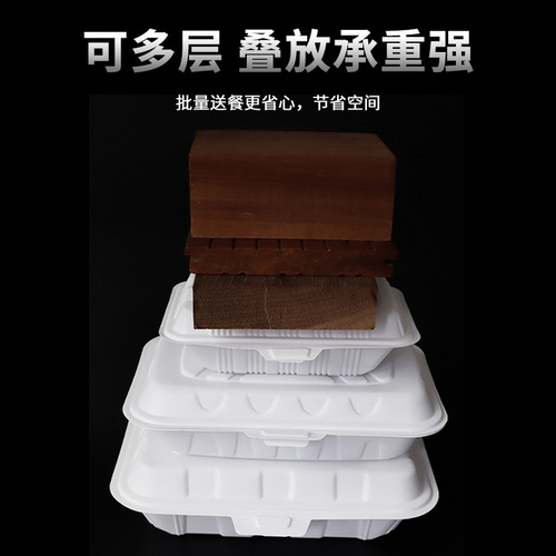 Disposable rice box, one-piece lunch box, rice noodle roll, canteen takeout packaging box, environmentally friendly plastic single-frame fast food box