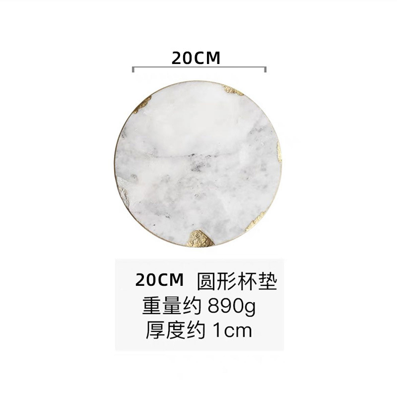 Nórdico ins estilo bandeja de mármol natural lujo oro borde placemat Coaster aislamiento vajilla suave accesorios Decoración
