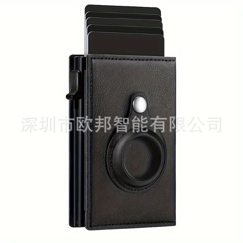 Nuevo titular de la tarjeta de crédito bifold Banco titular de la tarjeta monedero lateral push automático pop-up titular de la tarjeta con la funda protectora AirTag