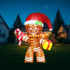 クロスボーダーメーカーがクリスマスデコレーション、LED発光インフレータブルエアモデル小道具、クリスマスジンジャーブレッドマンを直接供給