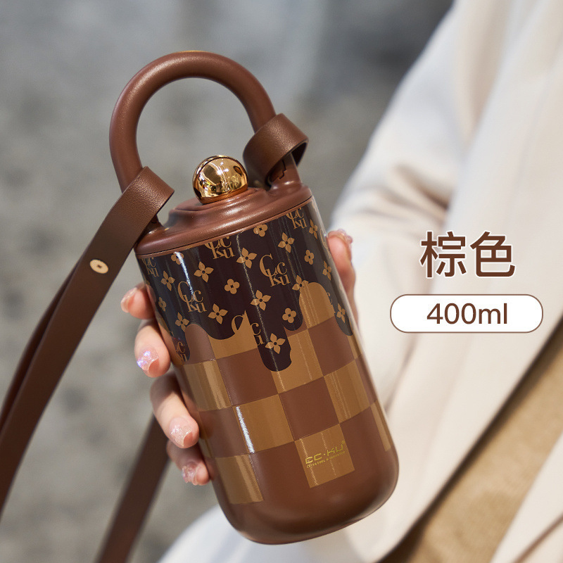 高档保温杯女生高颜值水杯手提外带咖啡杯便携式随行杯子办公室|undefined
