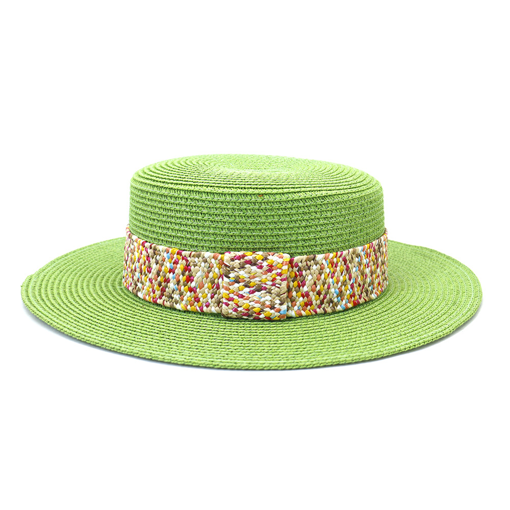 Color Flat Straw Hats NSDIT104160