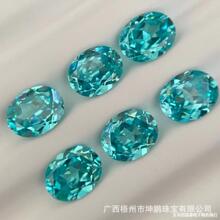 厂家批发椭圆形帕拉伊巴碧玺裸石彩宝蓝绿粉熔宝石民族风蛋形戒面