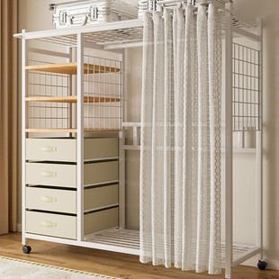 Clothes Hanger Simple Wardrobe Cloth Wardrobe Wardrobe Simple Small Apartment Household Bedroom Rental Room Open Coat Rack
