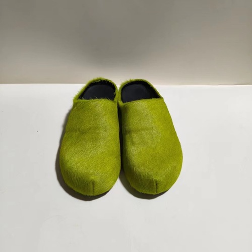 2024 foreign trade new style Baotou horse hair slippers autumn and winter trendy outer wear thick-soled platform shoes large size indoor versatile shoes