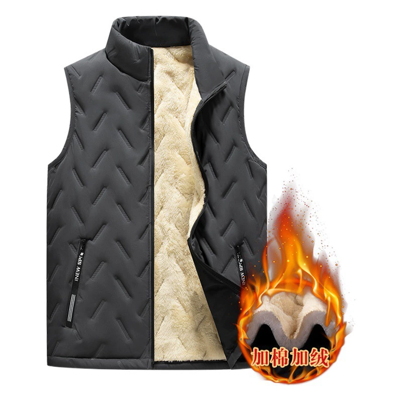 Трансграничный большой размер мужской жилет с бархатом без рукавов осенью и зимой