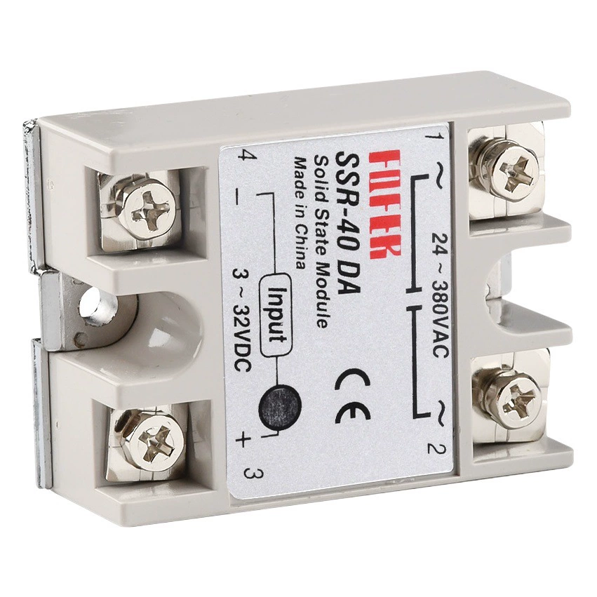 Однофазное твердотельное реле 220 В маленький твердотельный релейный модуль 12 В 24 В постоянного тока Управление переменного тока SSR-40DA
