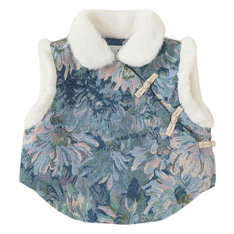 Ropa infantil Youbao, novedades de invierno, blusas de estilo chino para niñas, chalecos de algodón de estilo chino para niños, traje Tang, ropa para niños pequeños